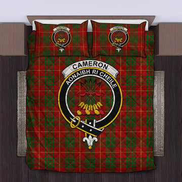 Cameron Tartan Quilt Bed Set with Family Crest