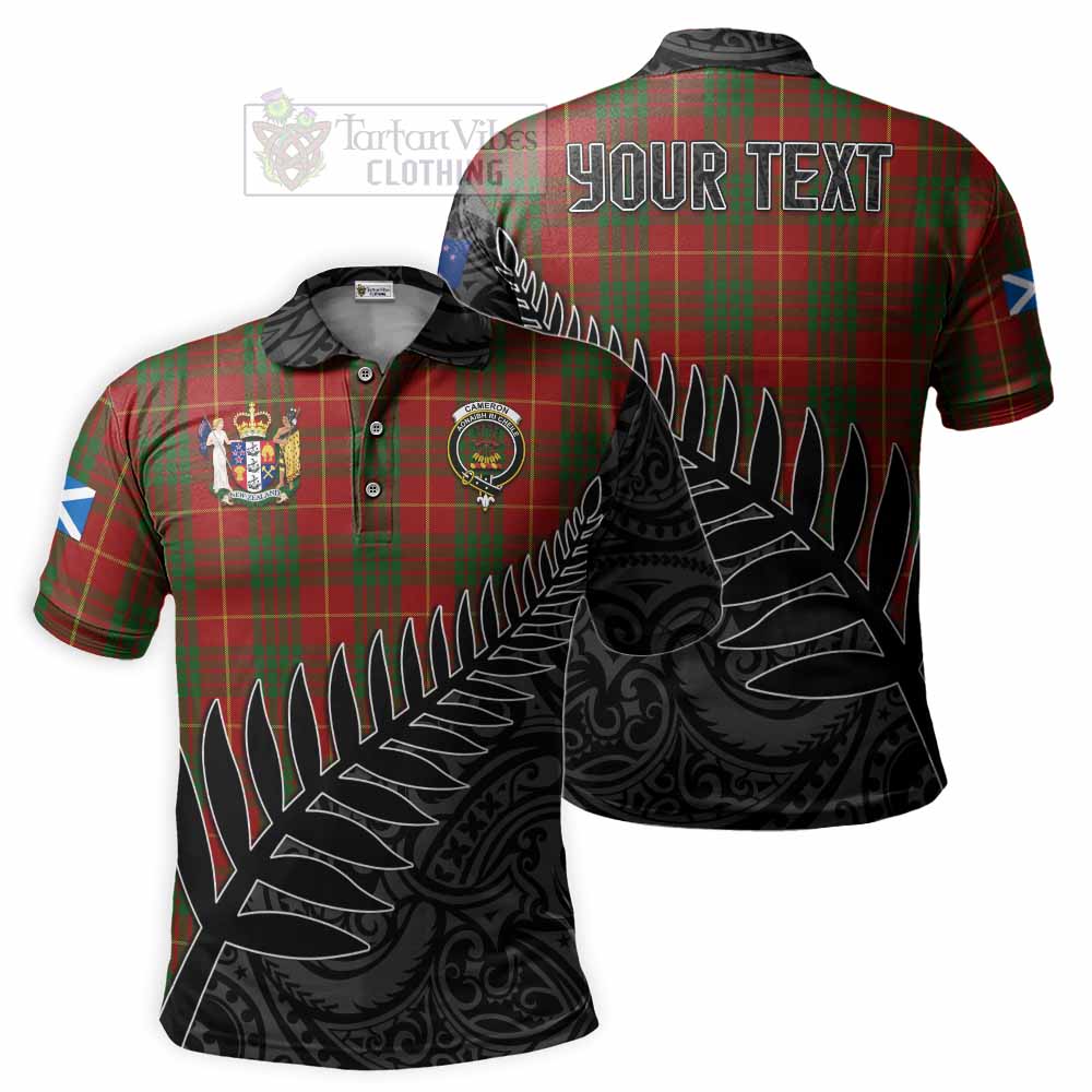 Tartan Vibes Clothing Cameron Crest Tartan Polo Shirt with New Zealand Silver Fern Half Style