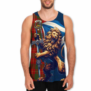 Cameron Tartan Family Crest Men's Tank Top with Scottish Majestic Lion