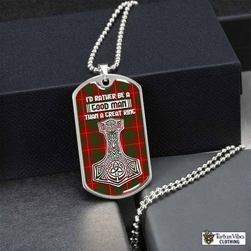 Cameron Tartan Dog Tag Necklace Viking Mjolnir Style