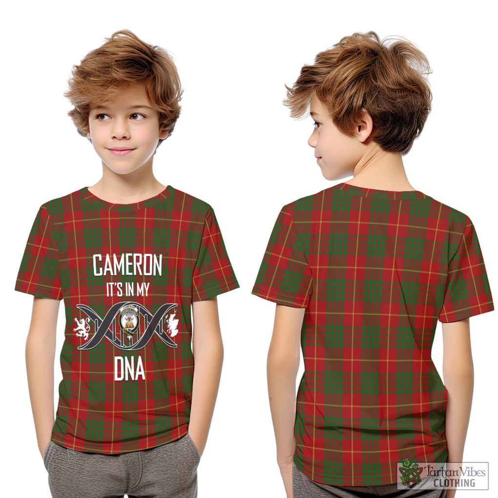 Cameron Tartan Kid T-Shirt with Family Crest DNA In Me Style Youth XL Size14 - Tartanvibesclothing Shop