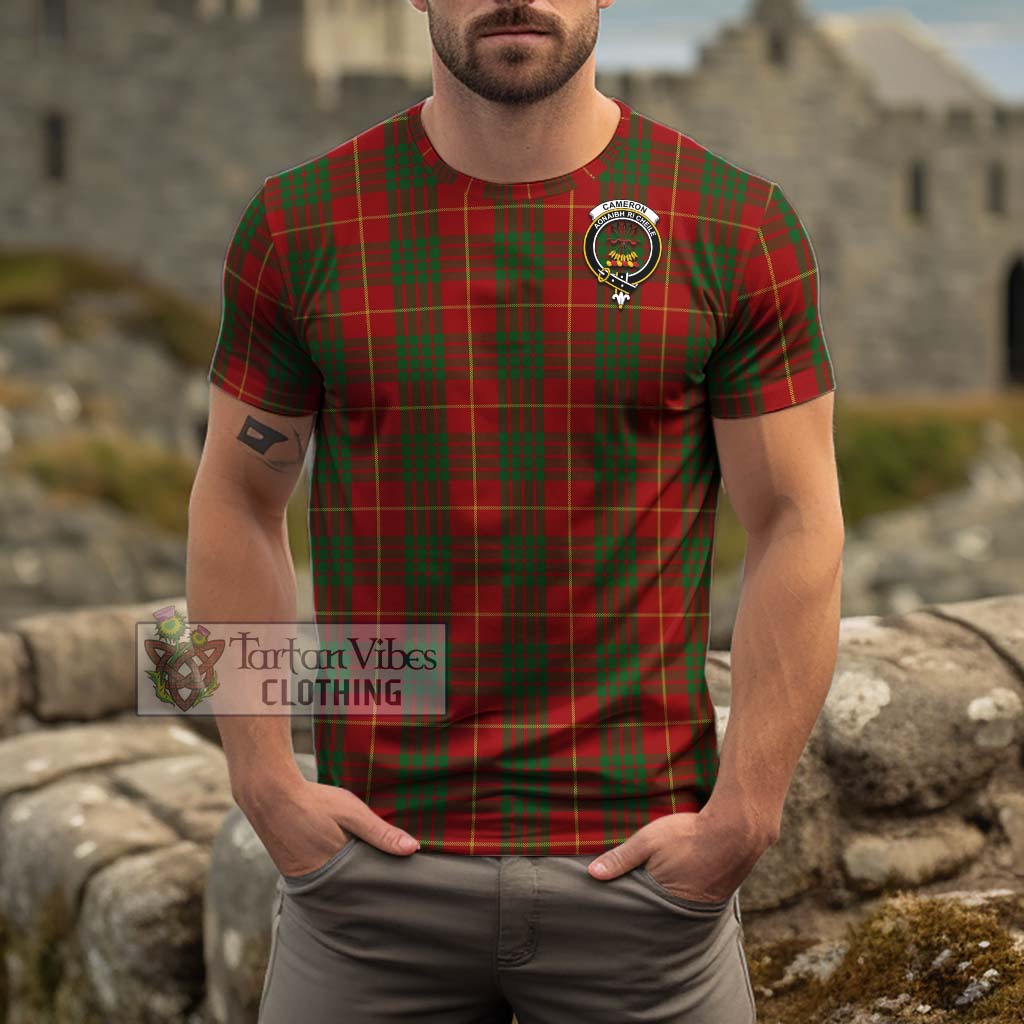 Tartan Vibes Clothing Cameron Tartan Cotton T-Shirt with Family Crest