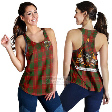 Cameron Tartan Women's Racerback Tanks with Family Crest and Bearded Skull Holding Bottles of Whiskey