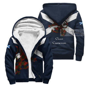 Cameron Tartan Lion Rampant Sherpa Hoodie  Proudly Display Your Heritage with Alba Gu Brath and Clan Name