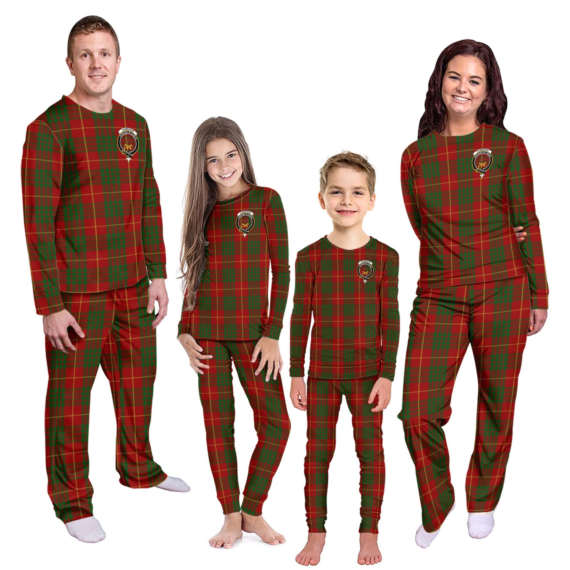 Cameron Tartan Pajamas Family Set with Family Crest - Tartanvibesclothing