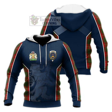 Cameron Tartan Knitted Hoodie with Family Crest and Lion Rampant Vibes Sport Style