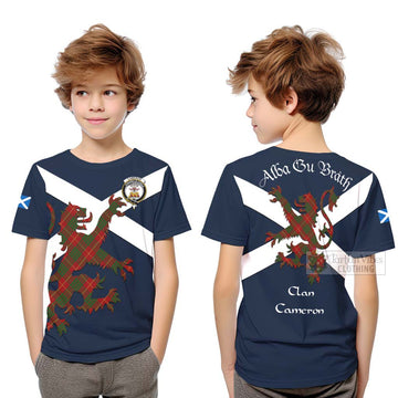 Cameron Tartan Lion Rampant Kid T-Shirt Proudly Display Your Heritage with Alba Gu Brath and Clan Name