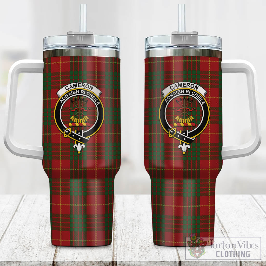 Tartan Vibes Clothing Cameron Tartan and Family Crest Tumbler with Handle