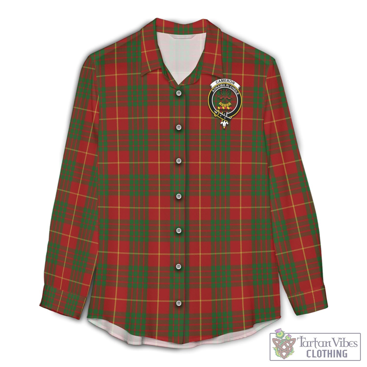 Tartan Vibes Clothing Cameron Tartan Womens Casual Shirt with Family Crest