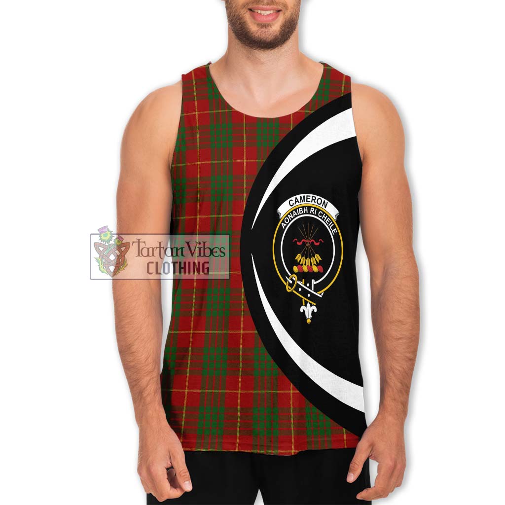 Cameron Tartan Men's Tank Top with Family Crest Circle Style Men - Tartan Vibes Clothing