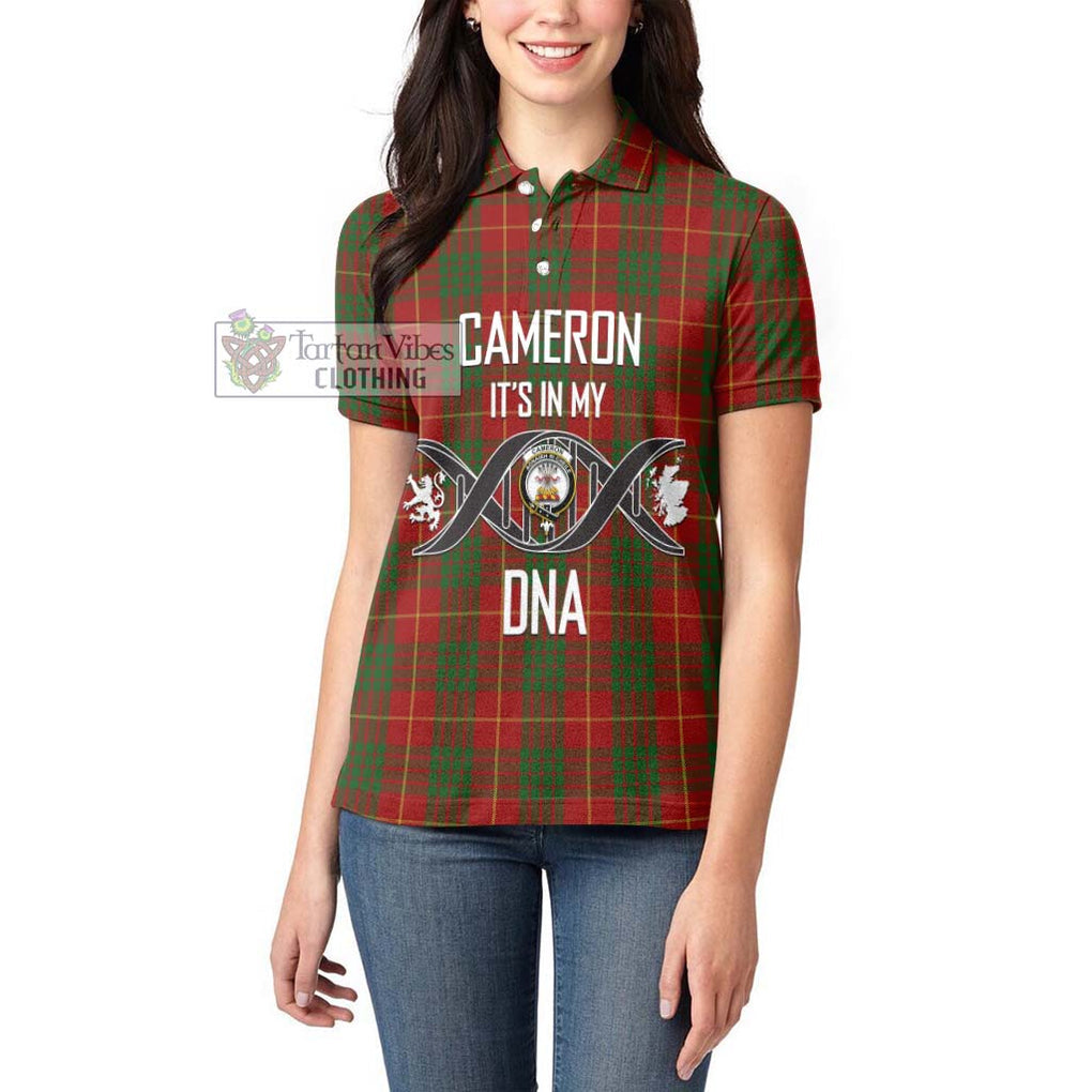 Cameron Tartan Women's Polo Shirt with Family Crest DNA In Me Style Women - Tartanvibesclothing Shop