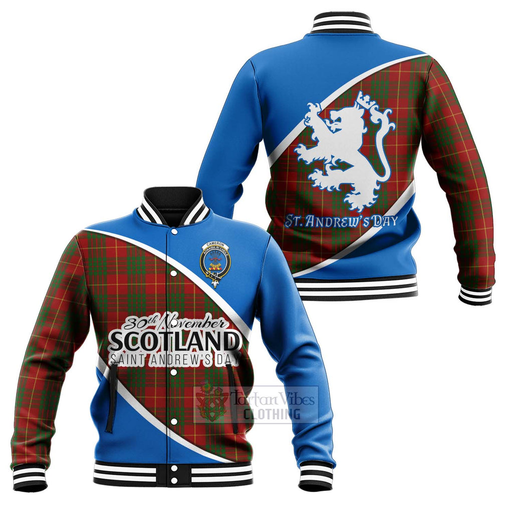 Tartan Vibes Clothing Cameron Family Crest Tartan Baseball Jacket Celebrate Saint Andrew's Day in Style