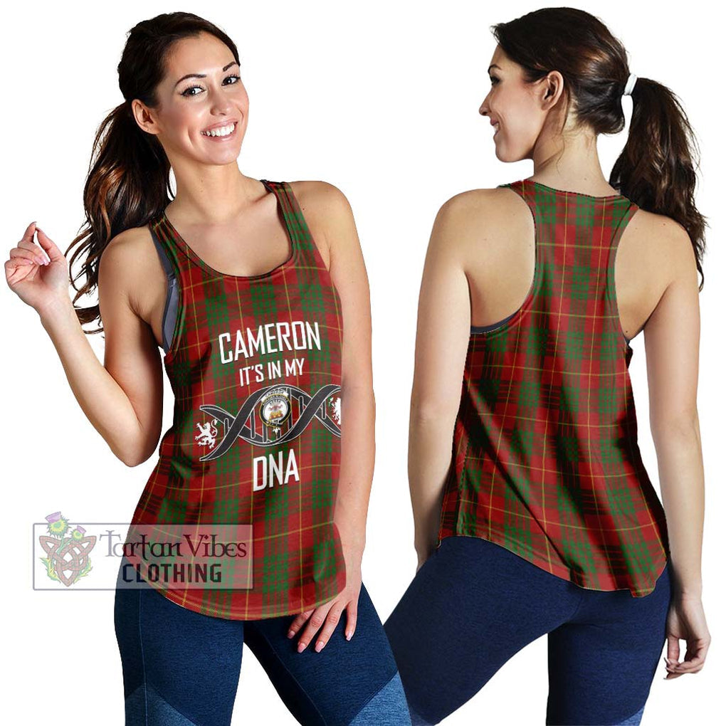 Cameron Tartan Women's Racerback Tanks with Family Crest DNA In Me Style 4XL - Tartanvibesclothing Shop