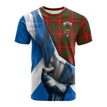 Cameron Tartan Cotton T-shirt with Family Crest Scotland Patriotic Style