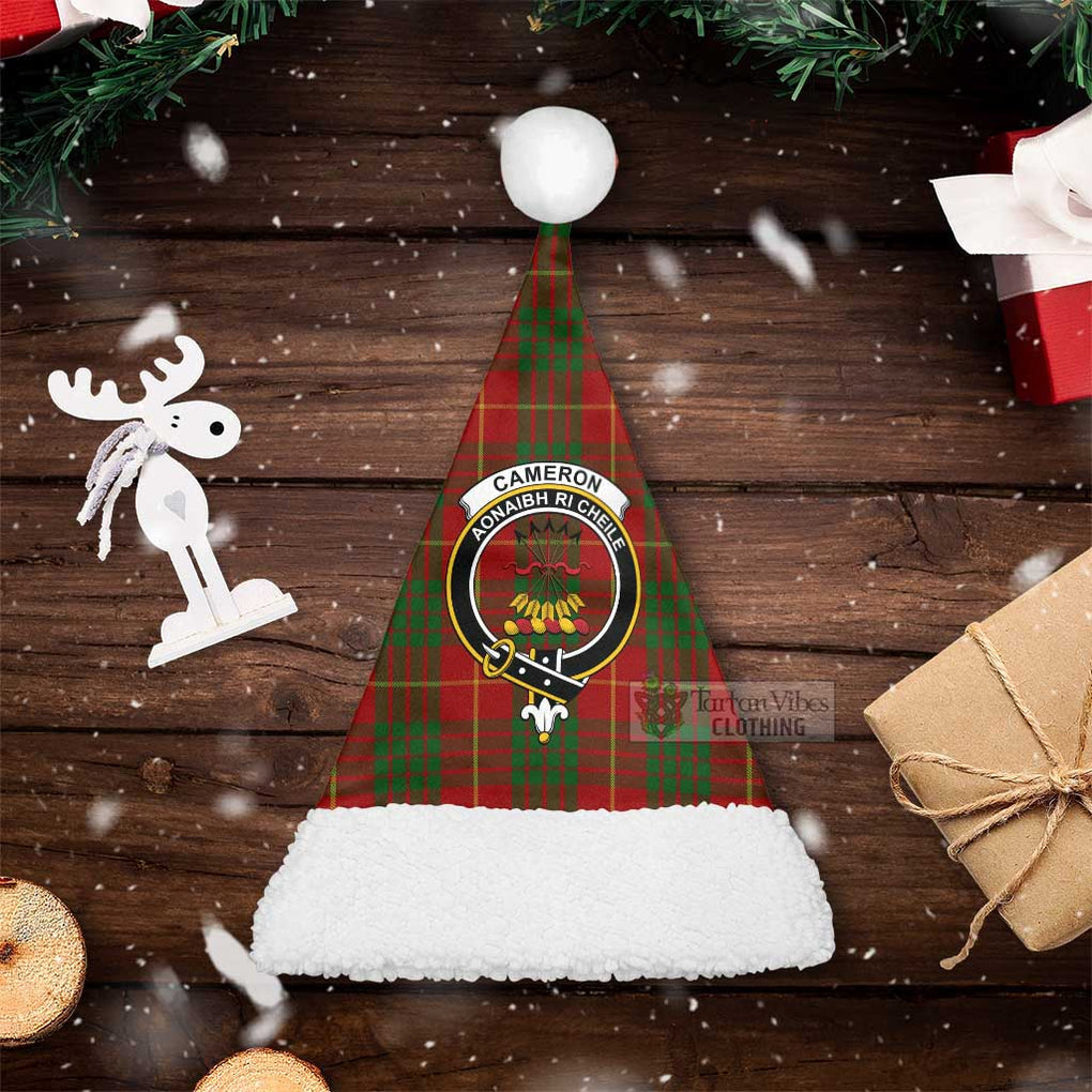 Tartan Vibes Clothing Cameron Tartan Christmas Santa Hats with Family Crest