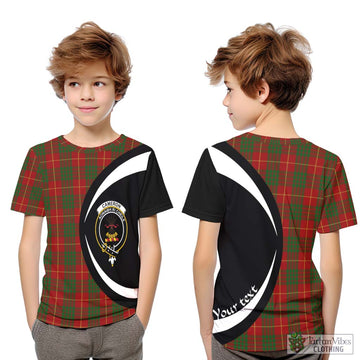 Cameron Tartan Kid T-Shirt with Family Crest Circle Style