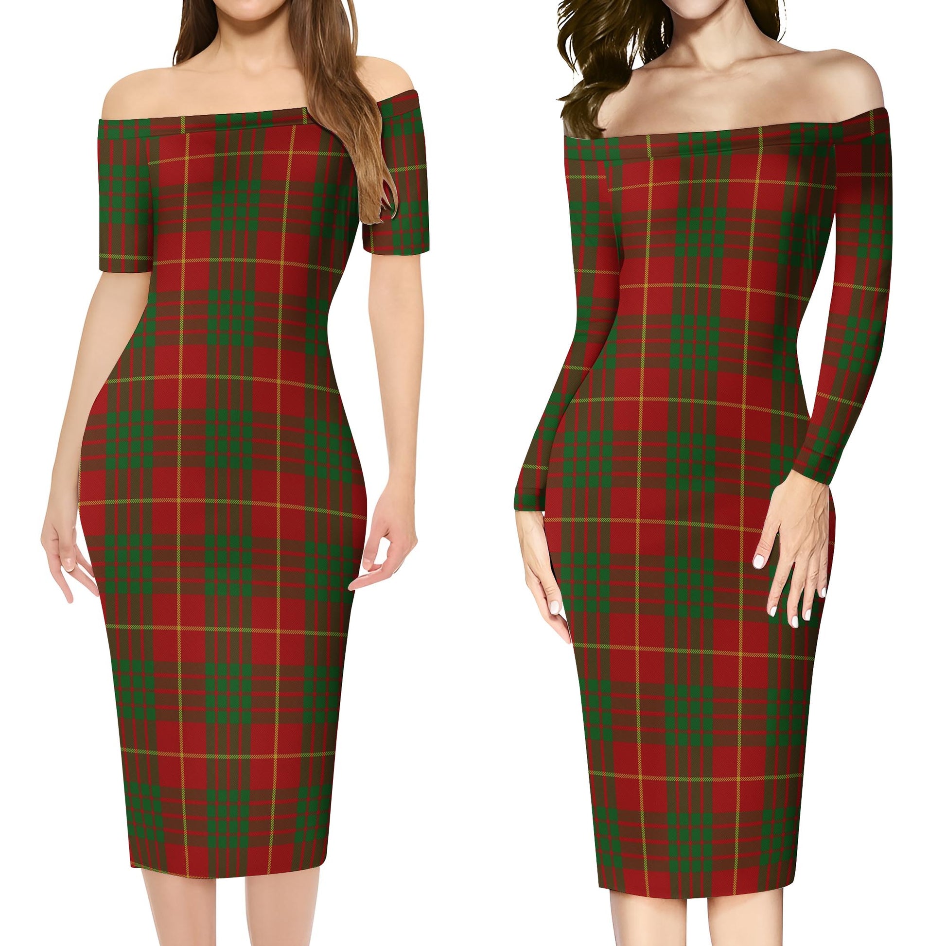 Cameron Tartan Off Shoulder Lady Dress Women's Dress - Tartanvibesclothing