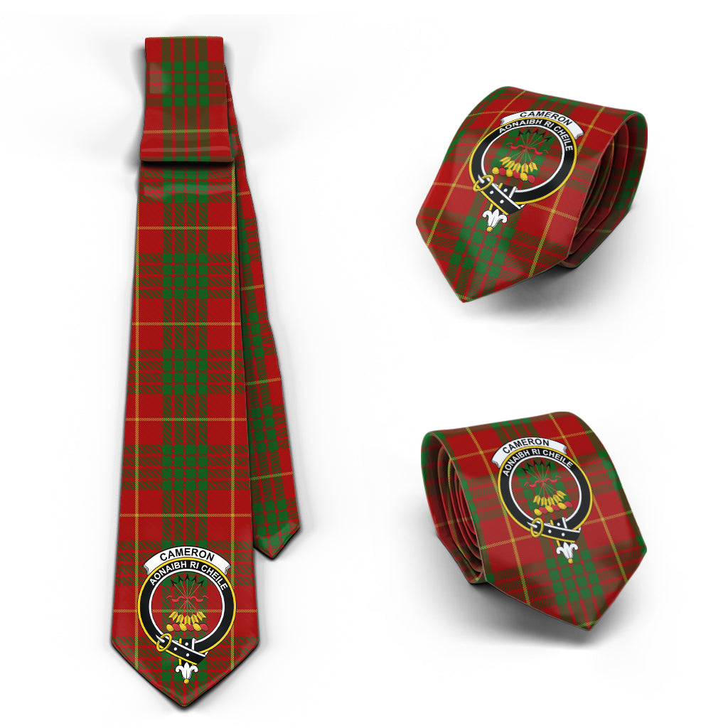Cameron Tartan Classic Necktie with Family Crest Necktie One Size - Tartan Vibes Clothing
