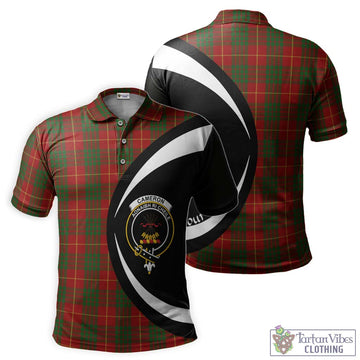 Cameron Tartan Men's Polo Shirt with Family Crest Circle Style