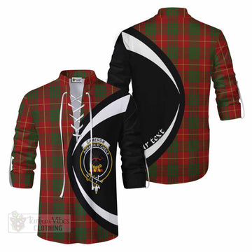 Cameron Tartan Ghillie Kilt Shirt with Family Crest Circle Style