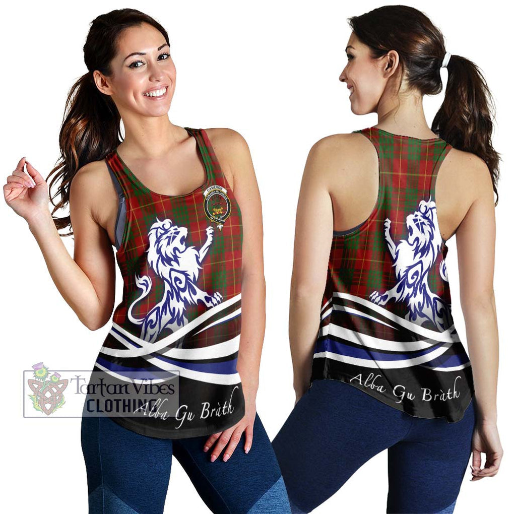 Cameron Tartan Women's Racerback Tanks with Alba Gu Brath Regal Lion Emblem 4XL - Tartanvibesclothing Shop