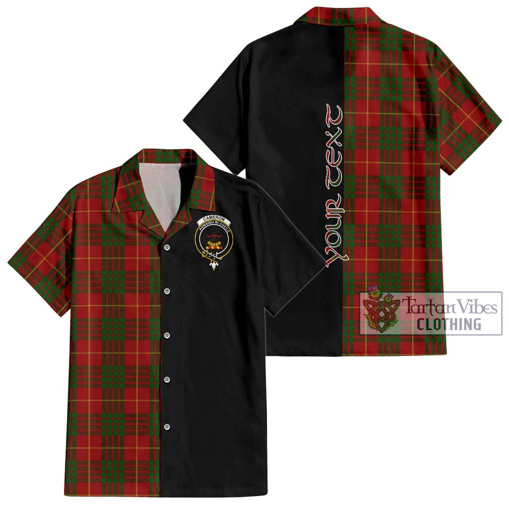 Cameron Tartan Short Sleeve Button Shirt with Family Crest and Half Of Me Style Kid - Tartanvibesclothing Shop