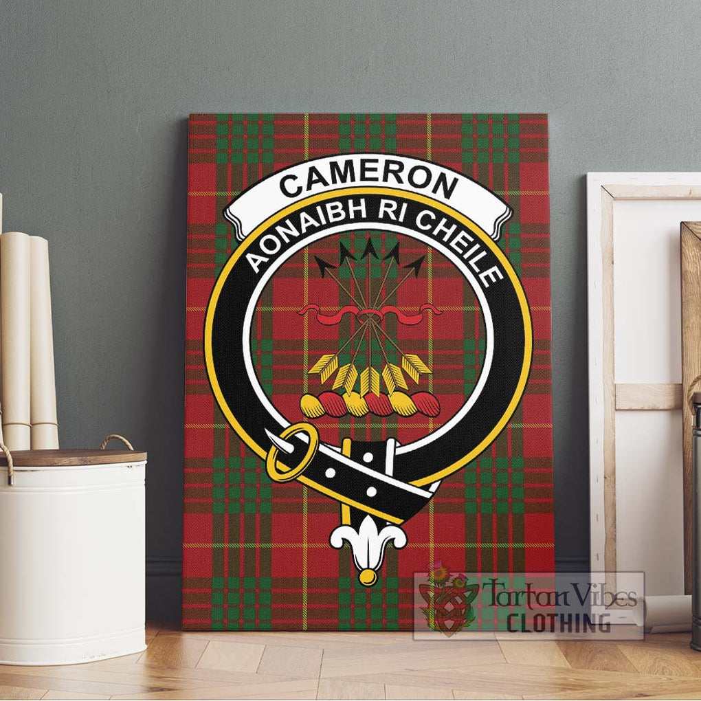 Cameron Tartan Canvas Print Wall Art with Family Crest Without Frame - Tartan Vibes Clothing