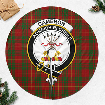 Cameron Tartan Christmas Tree Skirt with Family Crest