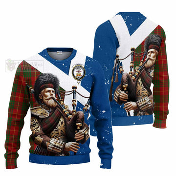 Cameron Tartan Knitted Sweater with Family Crest Scottish Bagpiper Vibes