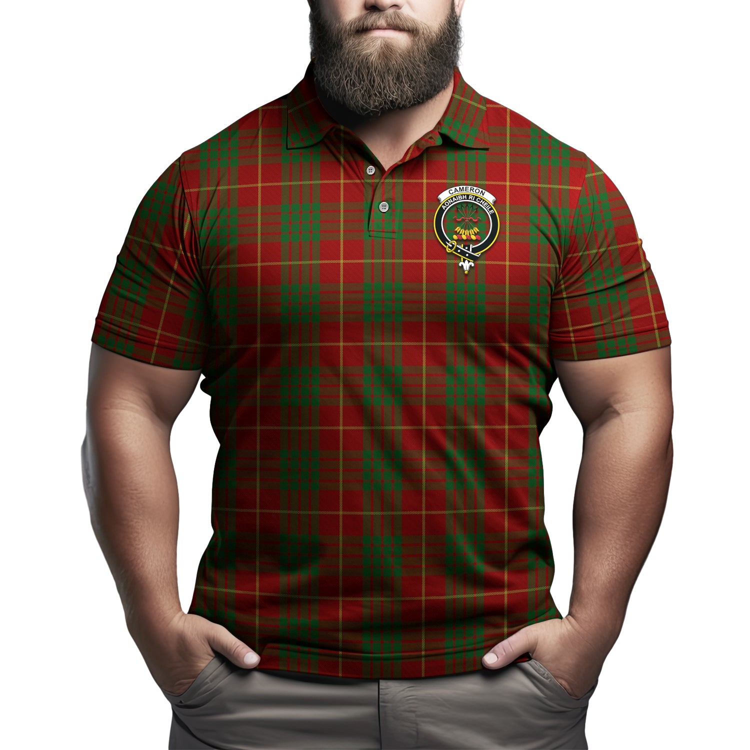 Cameron Tartan Men's Polo Shirt with Family Crest Kid - Tartan Vibes Clothing