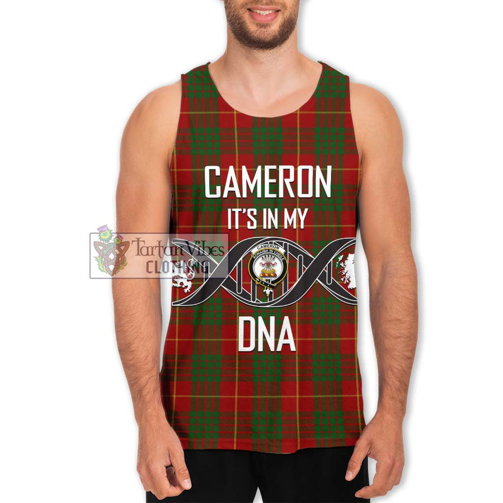 Cameron Tartan Men's Tank Top with Family Crest DNA In Me Style Men - Tartanvibesclothing Shop