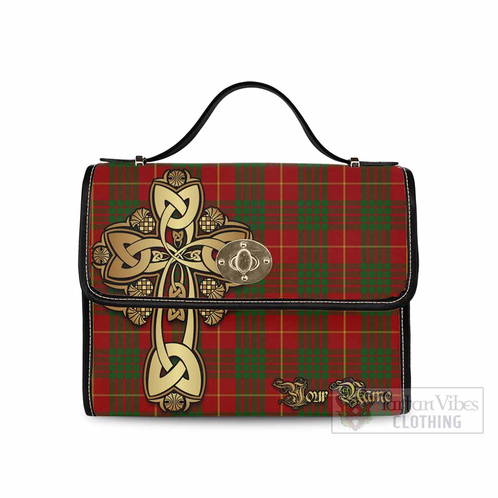 Tartan Vibes Clothing Cameron Tartan Waterproof Canvas Bag Golden Thistle Celtic Cross Style