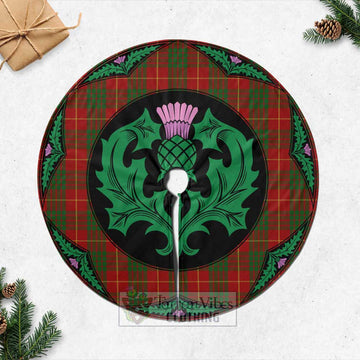 Cameron Tartan Christmas Tree Skirt Scottish Thistle Style