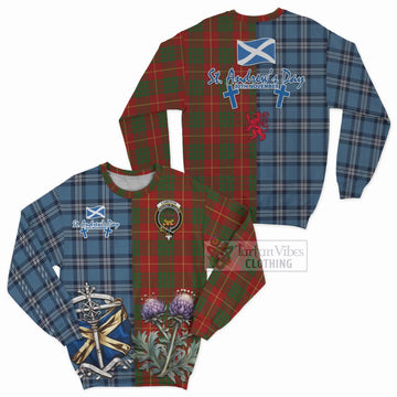 Cameron Tartan Sweatshirt Happy St. Andrew's Day Half Tartan Style