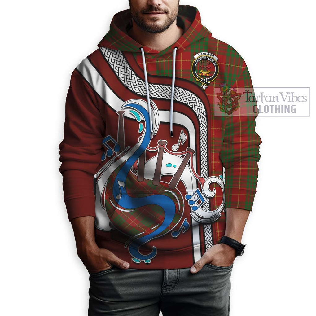 Cameron Tartan Hoodie with Epic Bagpipe Style Zip Hoodie - Tartanvibesclothing Shop