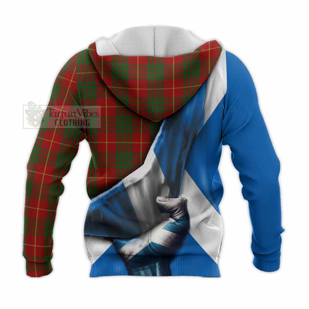 Tartan Vibes Clothing Cameron Tartan Knitted Hoodie with Family Crest Scotland Patriotic Style