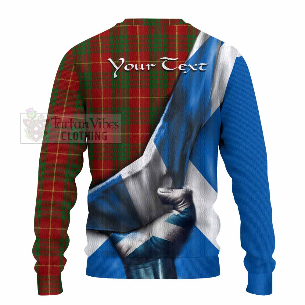 Tartan Vibes Clothing Cameron Tartan Knitted Sweater with Family Crest Scotland Patriotic Style