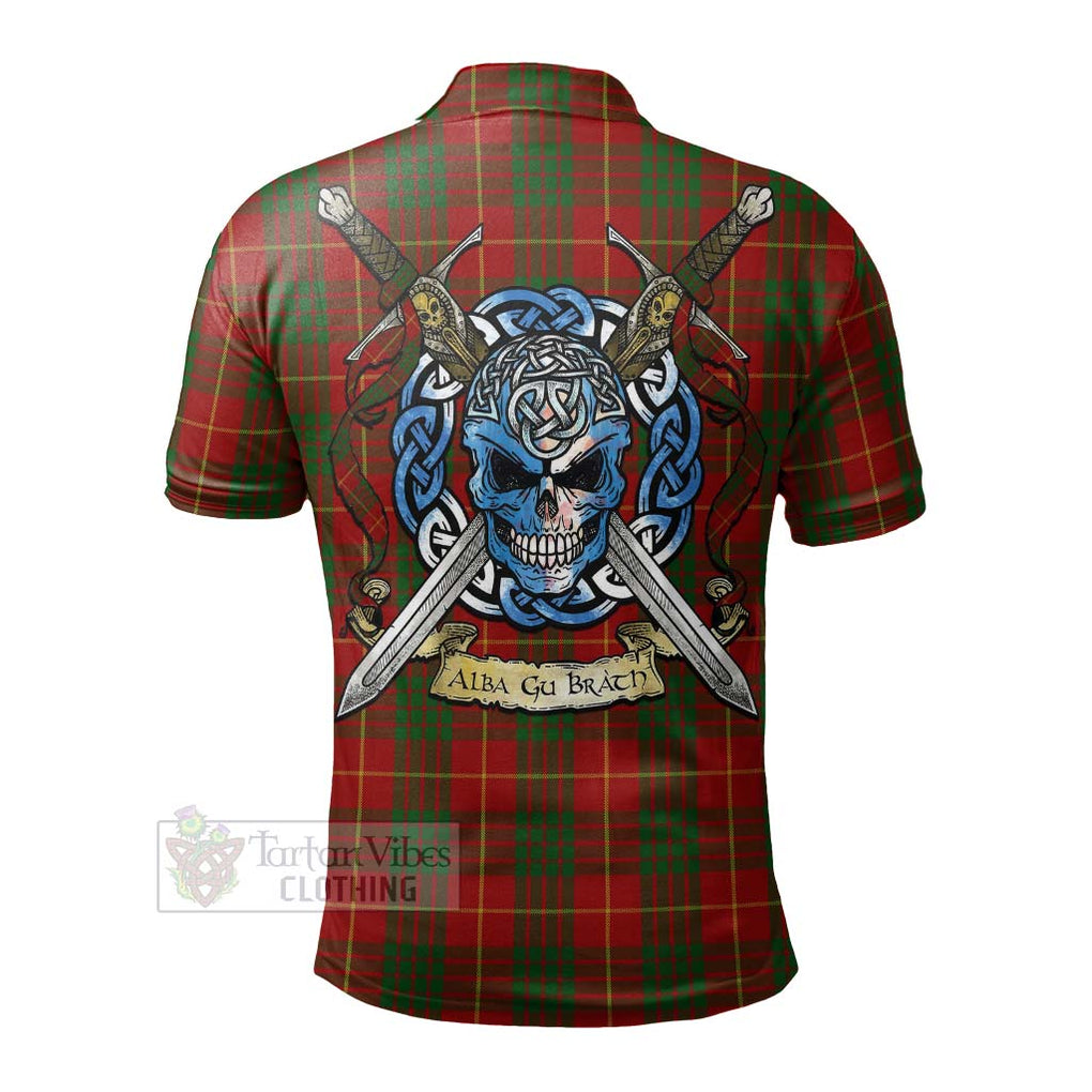 Tartan Vibes Clothing Cameron Tartan Polo Shirt with Family Crest Celtic Skull Style