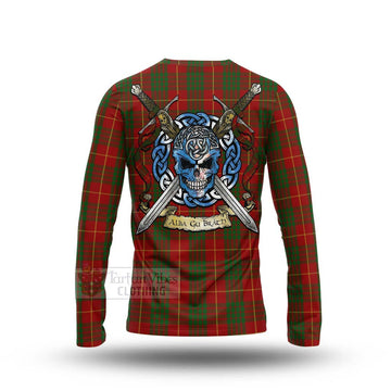 Cameron Tartan Long Sleeve T-Shirt with Family Crest Celtic Skull Style