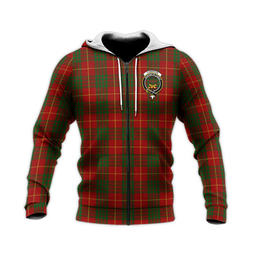 Cameron Tartan Knitted Hoodie with Family Crest