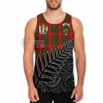 Cameron Crest Tartan Men's Tank Top with New Zealand Silver Fern Half Style