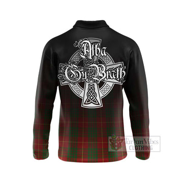 Cameron Tartan Long Sleeve Polo Shirt Featuring Alba Gu Brath Family Crest Celtic Inspired