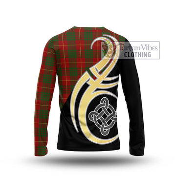 Cameron Tartan Long Sleeve T-Shirt with Family Crest and Celtic Symbol Style