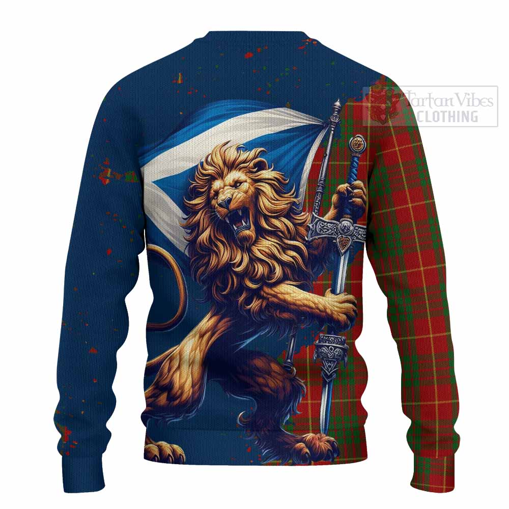 Tartan Vibes Clothing Cameron Tartan Family Crest Knitted Sweater with Scottish Majestic Lion