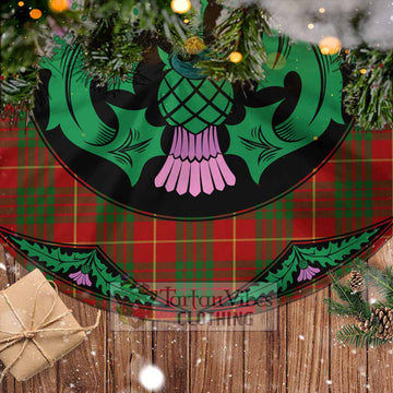 Cameron Tartan Christmas Tree Skirt Scottish Thistle Style