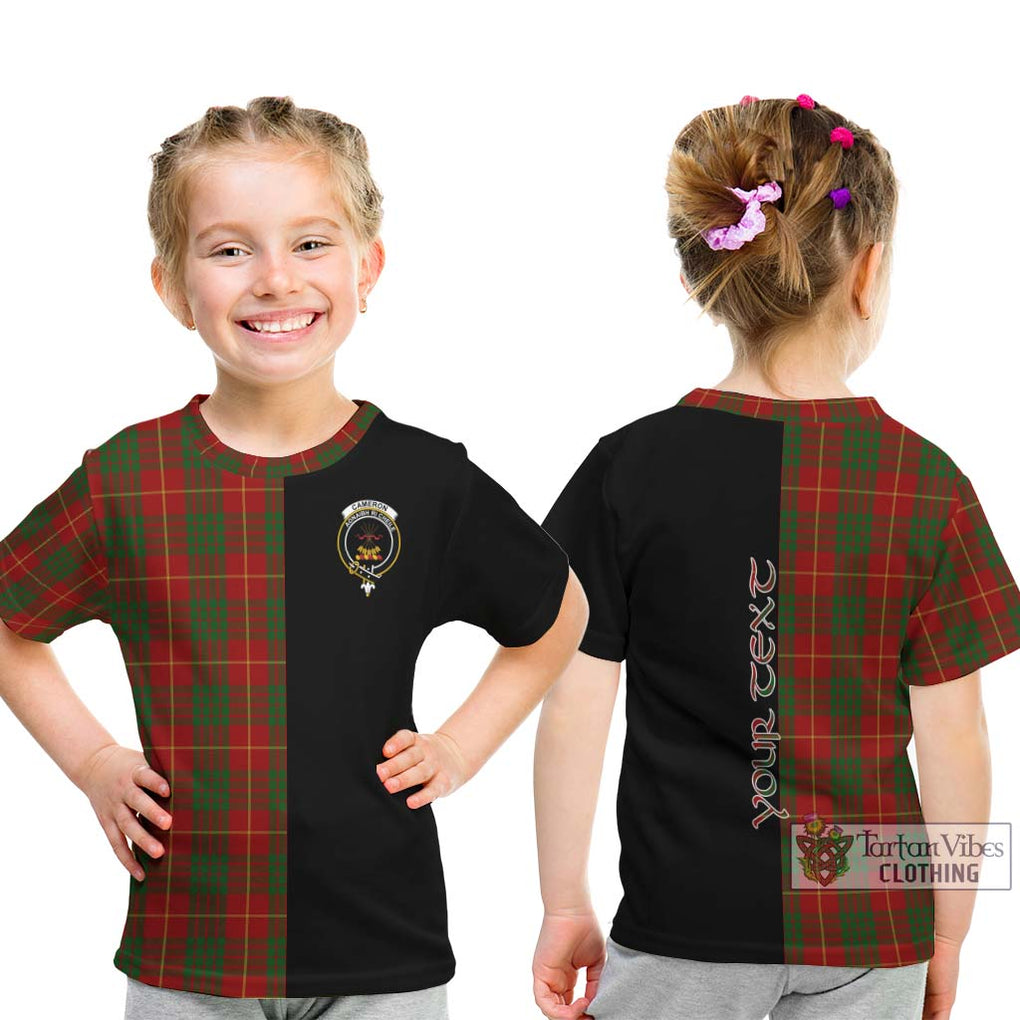 Cameron Tartan Kid T-Shirt with Family Crest and Half Of Me Style - Tartanvibesclothing Shop