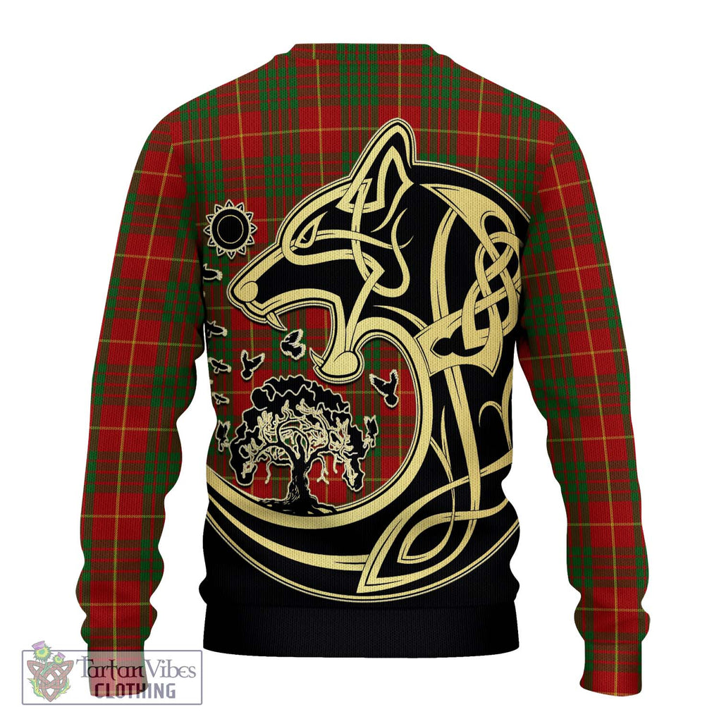 Cameron Tartan Knitted Sweater with Family Crest Celtic Wolf Style - Tartan Vibes Clothing