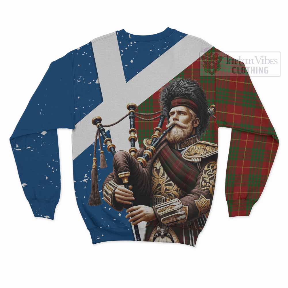 Tartan Vibes Clothing Cameron Tartan Sweatshirt with Family Crest Scottish Bagpiper Vibes