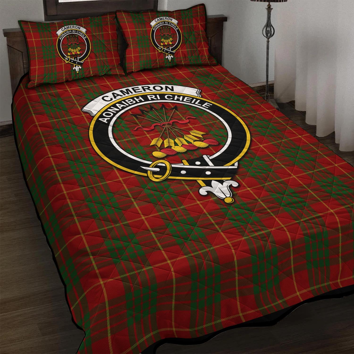 Cameron Tartan Quilt Bed Set with Family Crest - Tartan Vibes Clothing