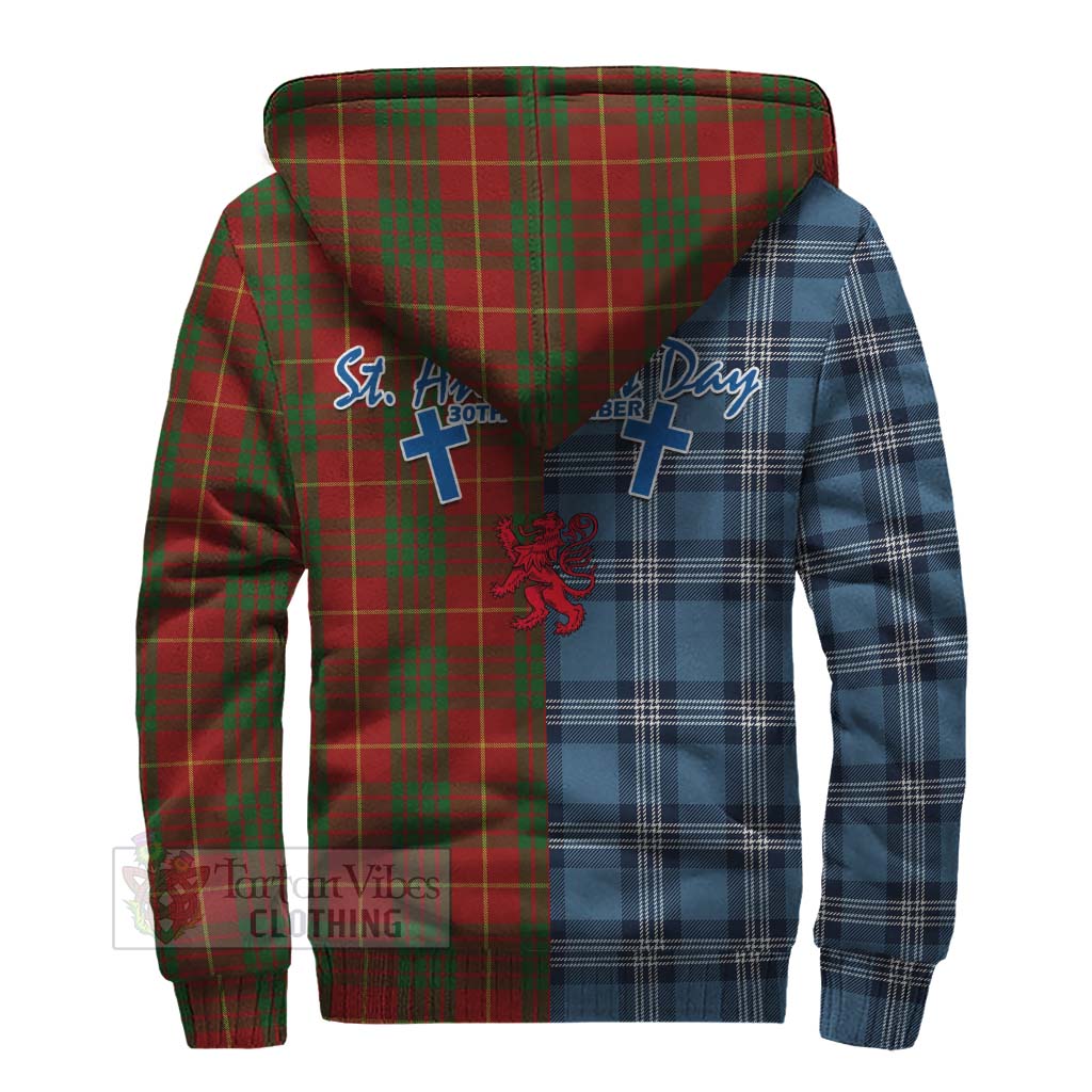 Tartan Vibes Clothing Cameron Tartan Sherpa Hoodie Happy St. Andrew's Day Half Tartan Style